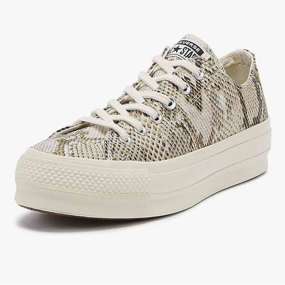 Converse Women's Beige Snake Pattern Sneakers
